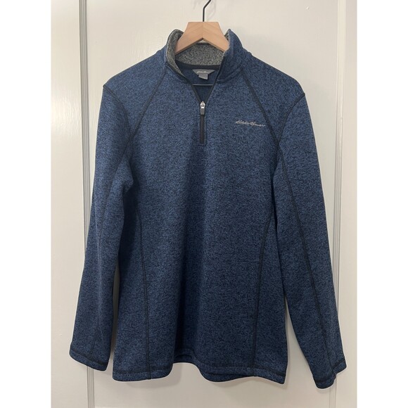 Eddie Bauer Men's Radiator Fleece 1/4 Zip Navy Heather Pullover Sweater Size S - Picture 1 of 8
